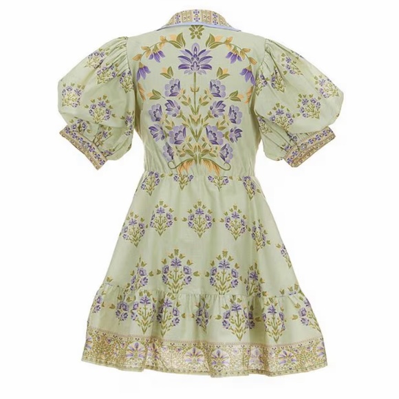 A Loves A Girls "Bubble Sleeve dress in Antique Jade" NWT - Picture 2 of 3